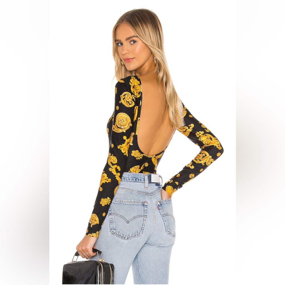 Versace Jeans Couture Lady Bustier Bodysuit in Black Multi